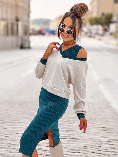 Royalfashion Темно-зеленый женский повседневный комплект