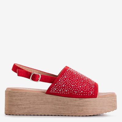 Красные женские босоножки на платформе Peneli