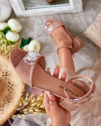 Royalfashion Moteriški sandalai Voleso su akmenukais