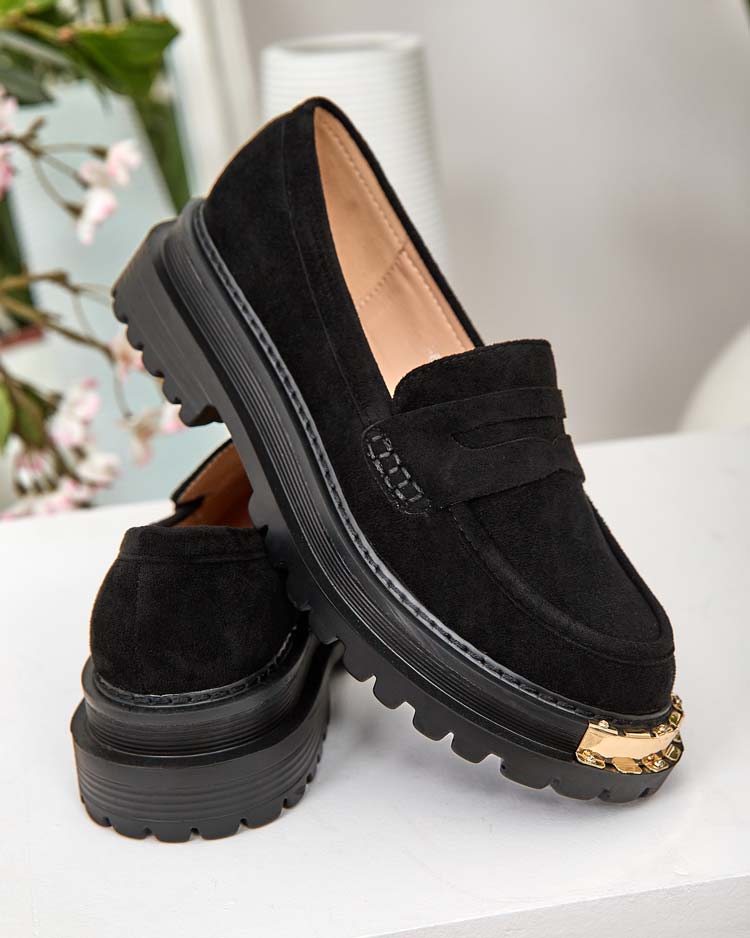 Royalfashion Moteriški eko zomšos mokasinai Retillum