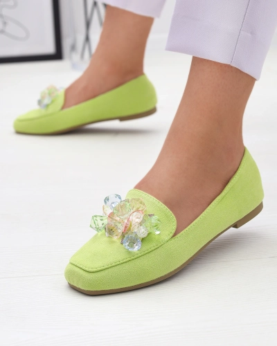 Зеленые мокасины из эко-замши для женщин Gepossa- Footwear