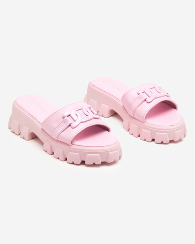 OUTLET Фиолетовые женские тапочки на толстой подошве Inza-Shoes