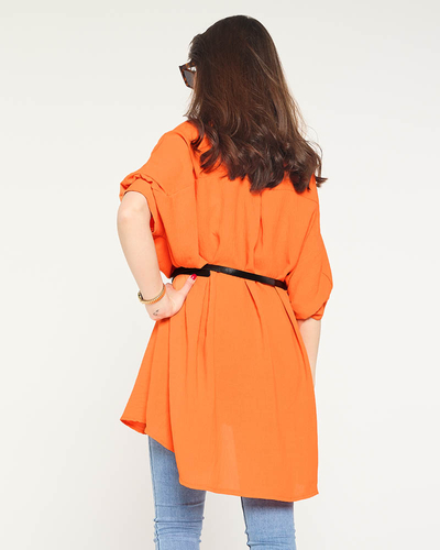 Неоновая оранжевая женская рубашка