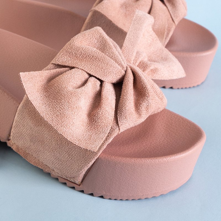 Пудровые женские шлепанцы на платформе Dolorisa