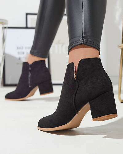 Женские сапоги из эко-замши черного цвета Frenas - Обувь