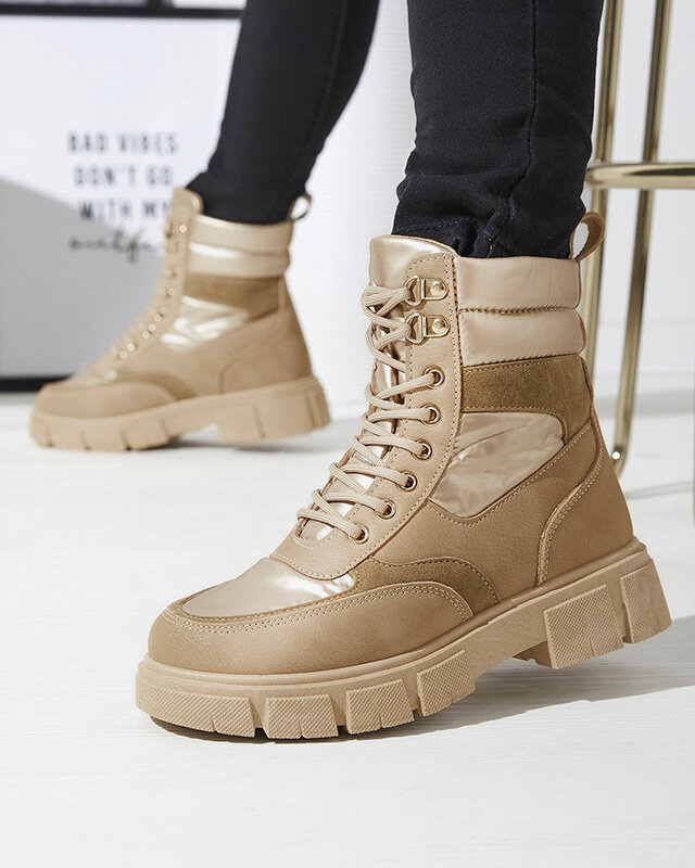 Светло-коричневые женские утепленные ботинки-трапперы Kasemi- Footwear