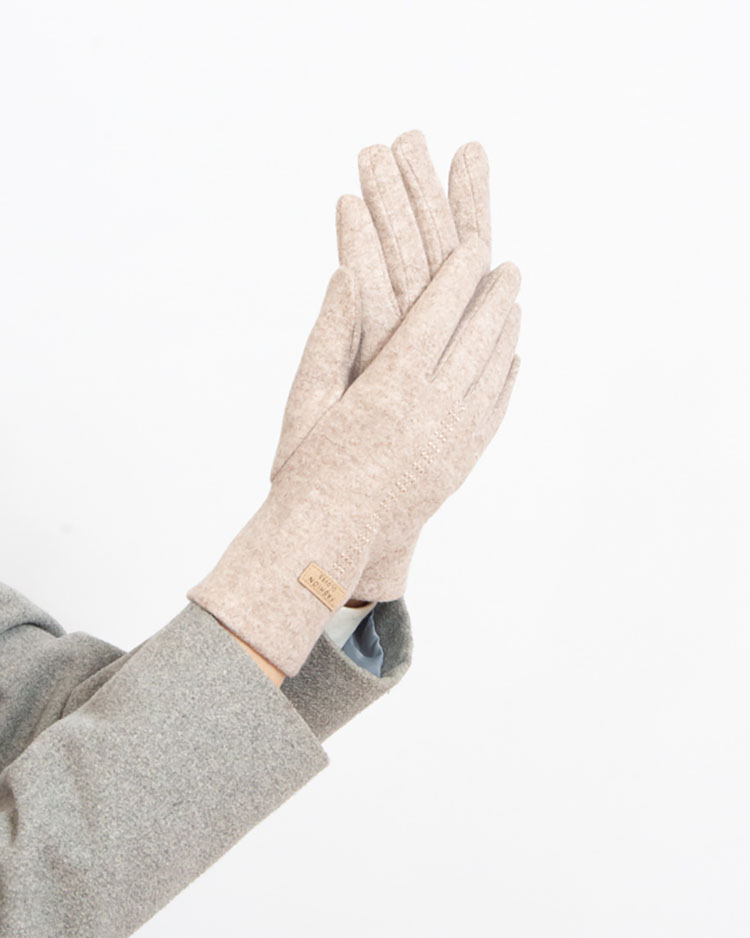 "Royalfashion" Smėlio spalvos medžiaginės moteriškos pirštinės