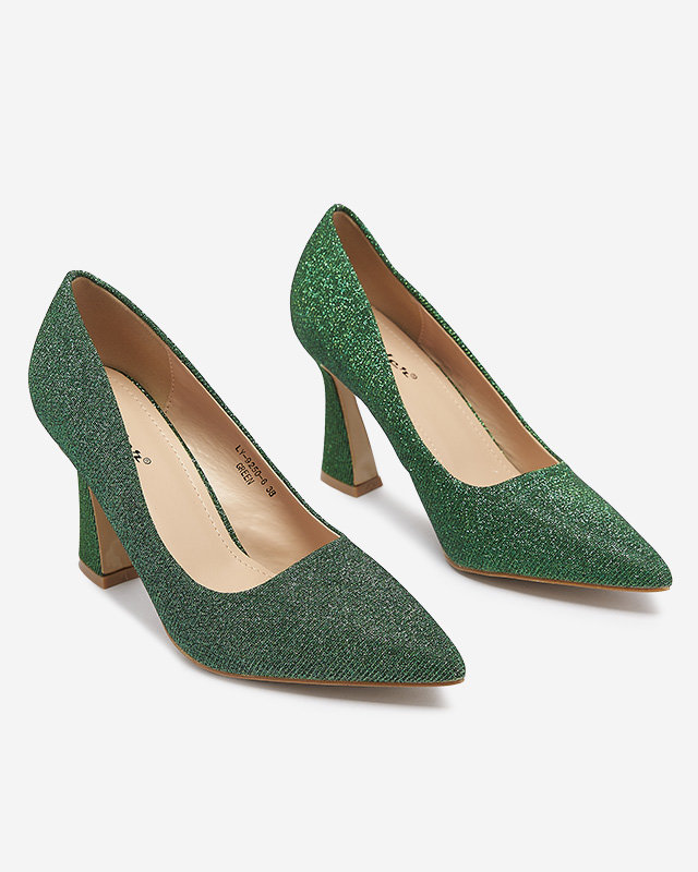 Женские парчовые туфли зеленого цвета Bluskita - Обувь