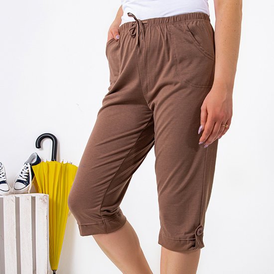 Светло-коричневые женские бриджи