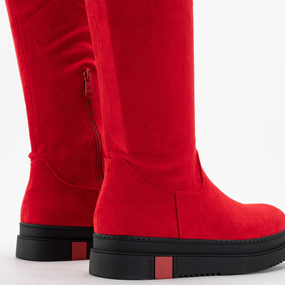 Красные женские ботфорты Airada