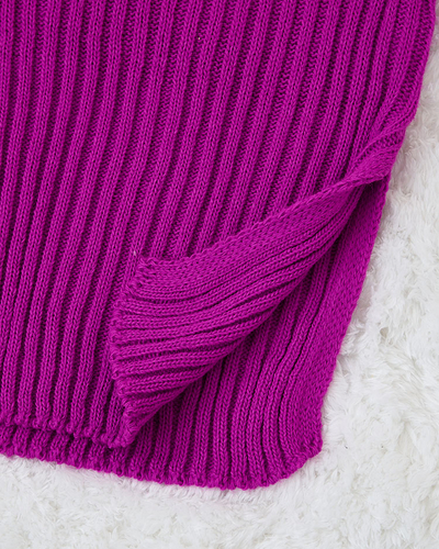 Royalfashion Violetinė moteriška megztinė suknelė