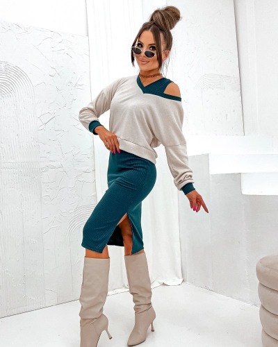 Royalfashion Темно-зеленый женский повседневный комплект