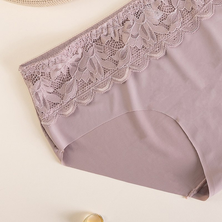 Светло-коричневые бесшовные трусы с высокой посадкой