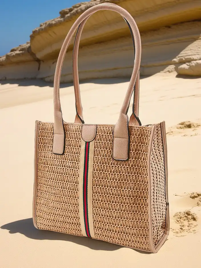 Royalfashion Большая соломенная женская летняя сумка