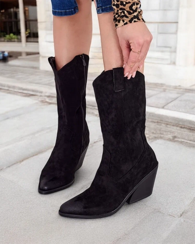 Женские ковбойские сапоги Royalfashion на каблуке Лаххи