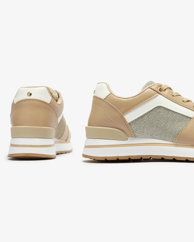 Royalfashion Šviesiai rudi moteriški sportiniai bateliai su blizgučiais Berilan