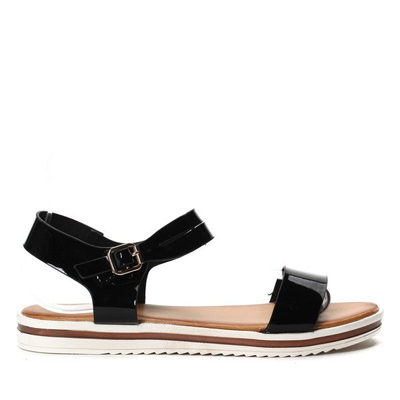 Czarne sandały na grubej podeszwie Potenza - Obuwie