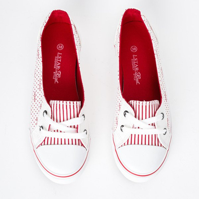 Biało-czerwone trampki Botana - Obuwie