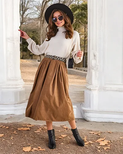 Royal mados moters siluetų juosta sijonas