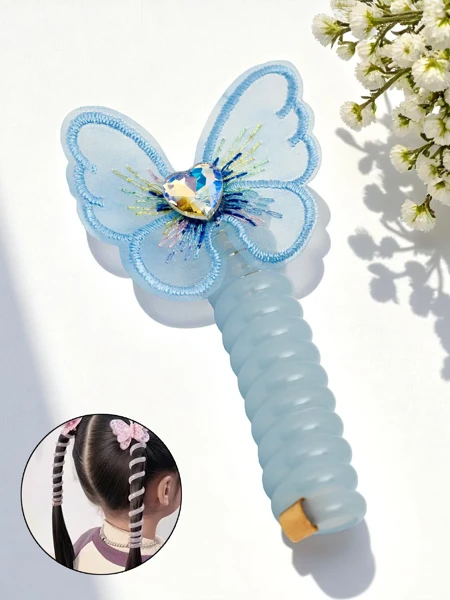 Royalfashion Plaukų gumytė spyruoklė su drugeliu Spring Butterfly