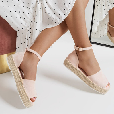 Švelniai rožinės moteriškos basutės ant Dalilos platformos - Avalynė