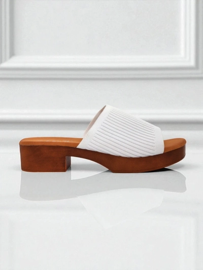 Royalfashion Женские шлепанцы на низком каблуке Ribbed Grace