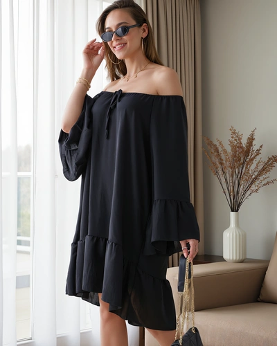 Royalfashion moterų su peties suknelė su volanais oversize