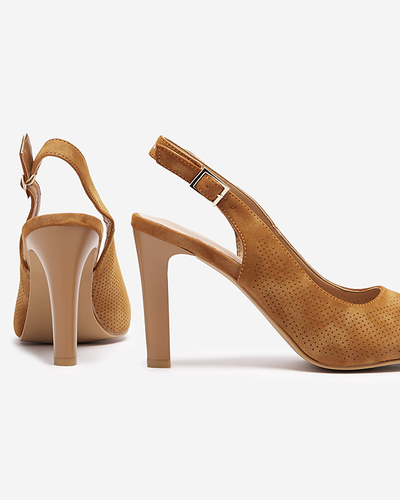 Коричневые женские босоножки на каблуке Phaenna