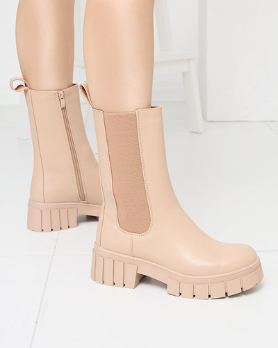 Moteriški smėlio spalvos aukšti izoliuoti batai Otika - Avalynė