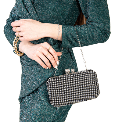 Черный женский клатч со стразами