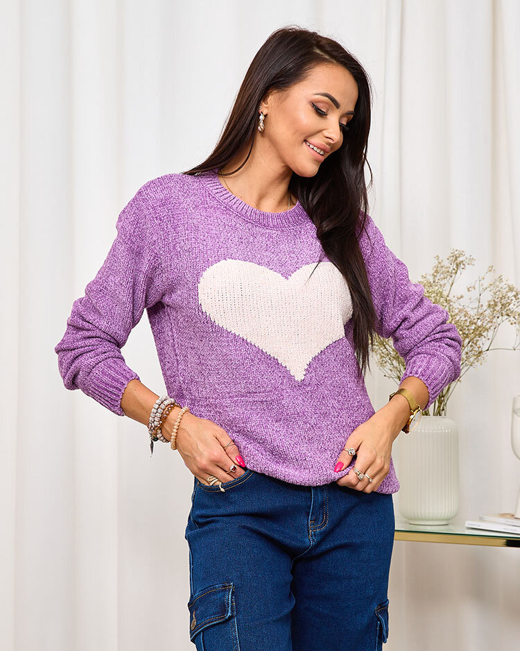 Женский свитер "Пурпурное сердце" Royalfashion