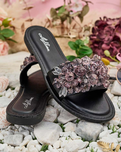 "Royalfashion" Moteriškos "Loberra" šlepetės su akmenukais