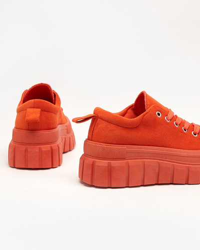 Оранжевые высокие женские кеды Maomis