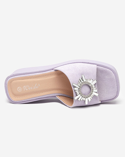 Фиолетовые женские тапочки на платформе Dreccoti - Обувь