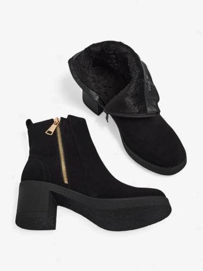 Moteriški eko zomšiniai aulinukai su storu kulnu Arshena