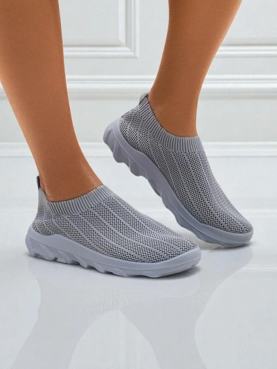 Women's dove gray sneakers Silvana - comfortable slip-on shoes for the city