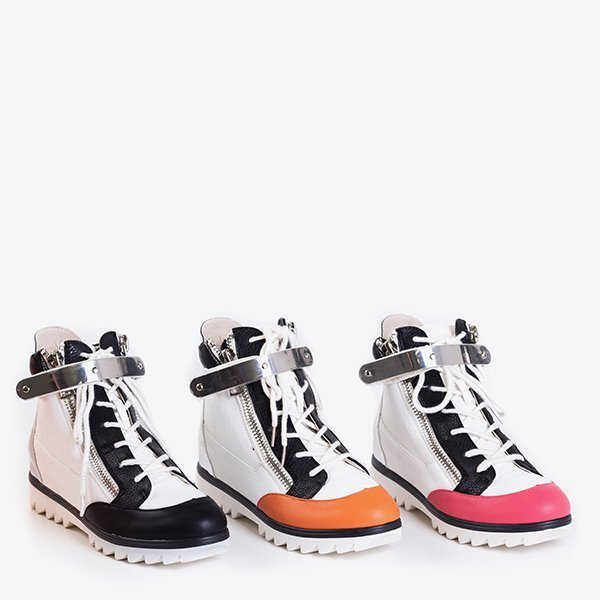 Белые спортивные ботинки с оранжевыми вставками Krillas