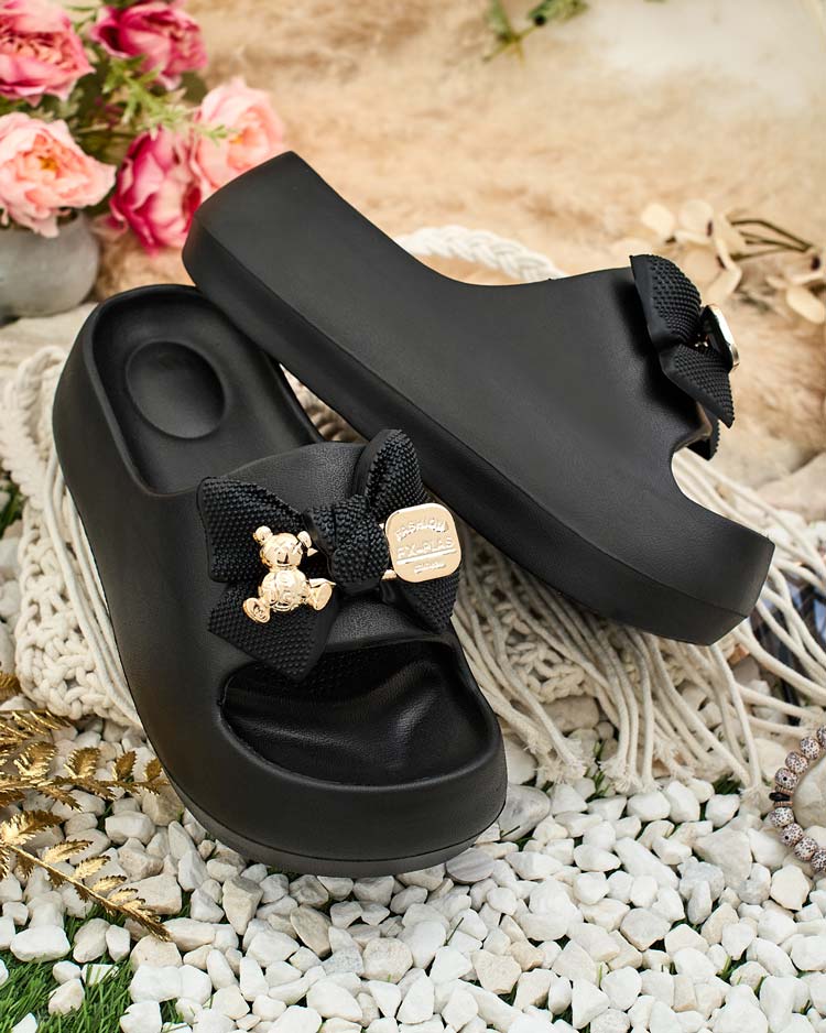 Royalfashion Женские резиновые шлепанцы с декоративным бантом Afeen