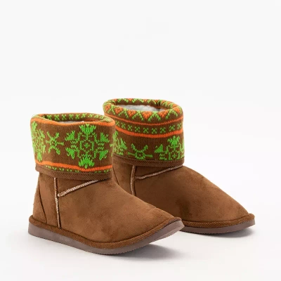 OUTLET Šviesiai rudi sniego batai vaikams iš Snowii - Avalynė