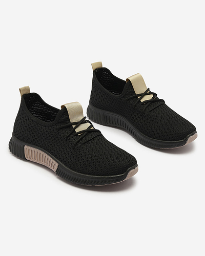 Juodi moteriški sportiniai bateliai su rudais įdėklais Keteti - Avalynė