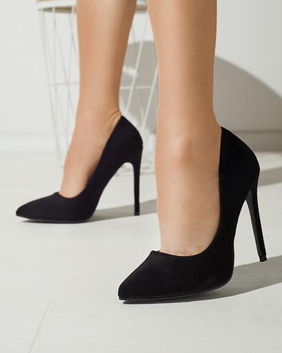 Klasikiniai juodi moteriški aukštakulniai smailianosiai su smailia nosele Ermak- Avalynė