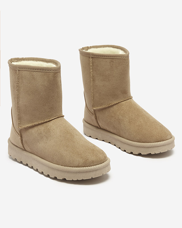 Женские утепленные снегоступы из эко-замши светло-коричневого цвета Xetik - Обувь