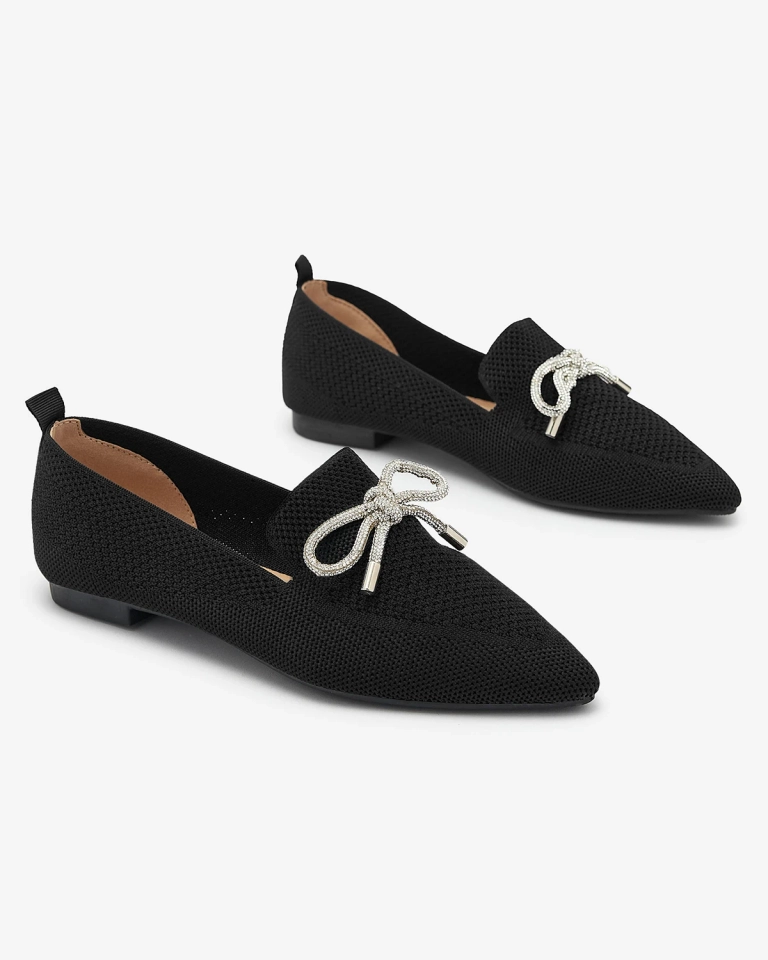 Royalfashion Черные женские балеринки из ткани Faqsa