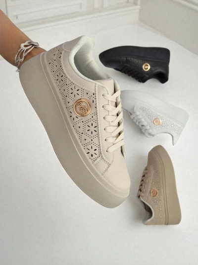 Aurelia Бежевые Кроссовки Платформа Royalfashion Экокожа
