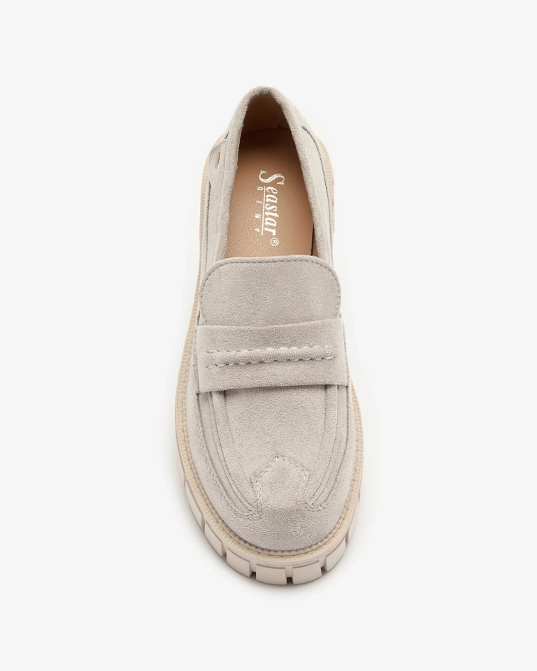 Мокасины из эко замши серого цвета для женщин Siherta- Footwear