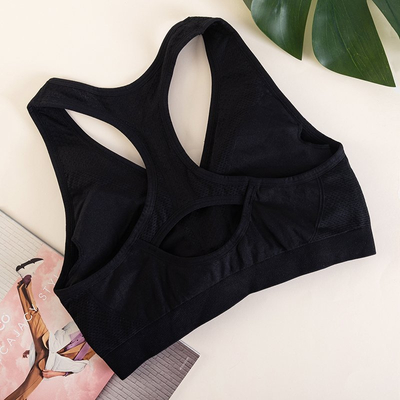 Черный женский спортивный бюстгальтер