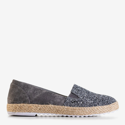 Moteriškos tamsiai pilkos spalvos brokatas „Nuhente espadrilles“ - Batai