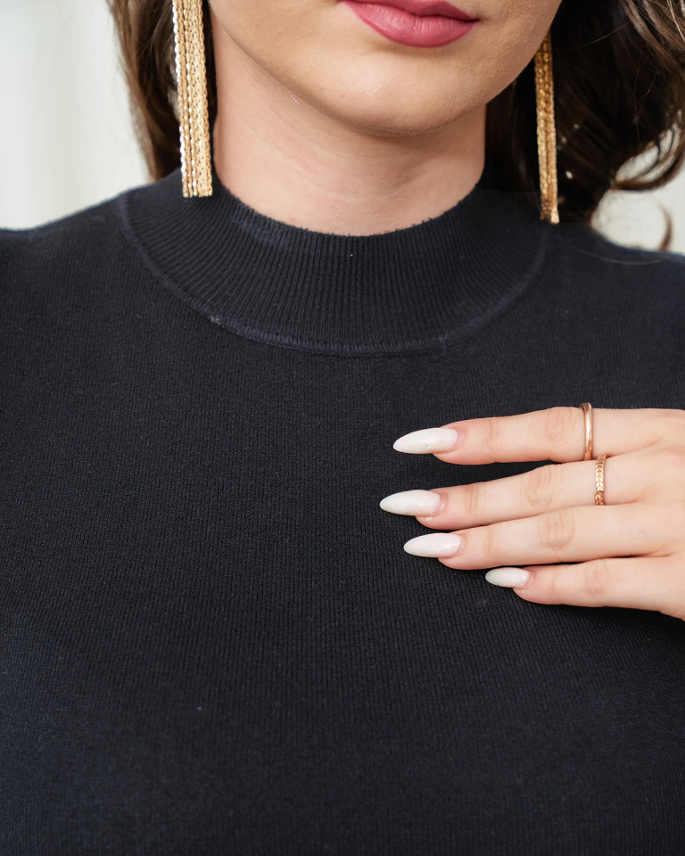 Royalfashion Классический черный женский свитер