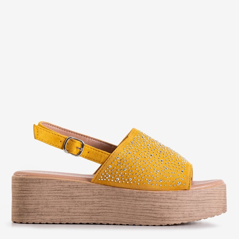 Желтые женские босоножки на платформе Peneli