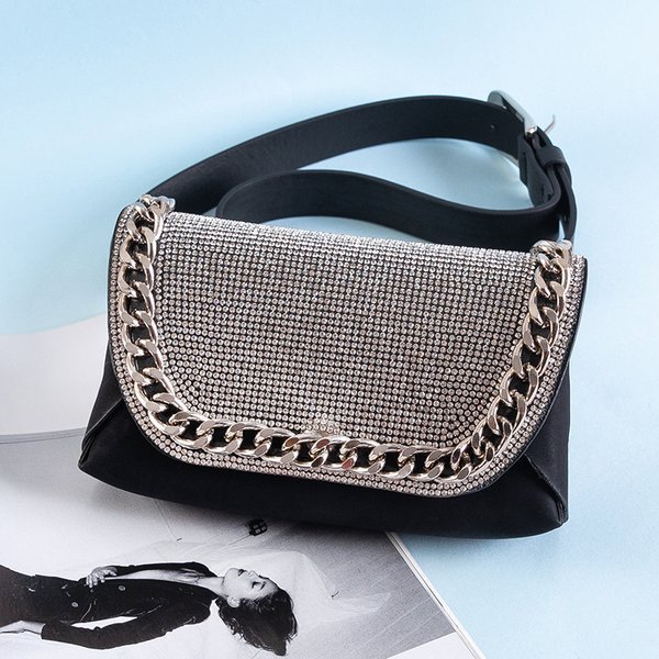 Moteriškas inkstų maišelis su kubiniu cirkonio dioksidu ir grandine - Rankinės